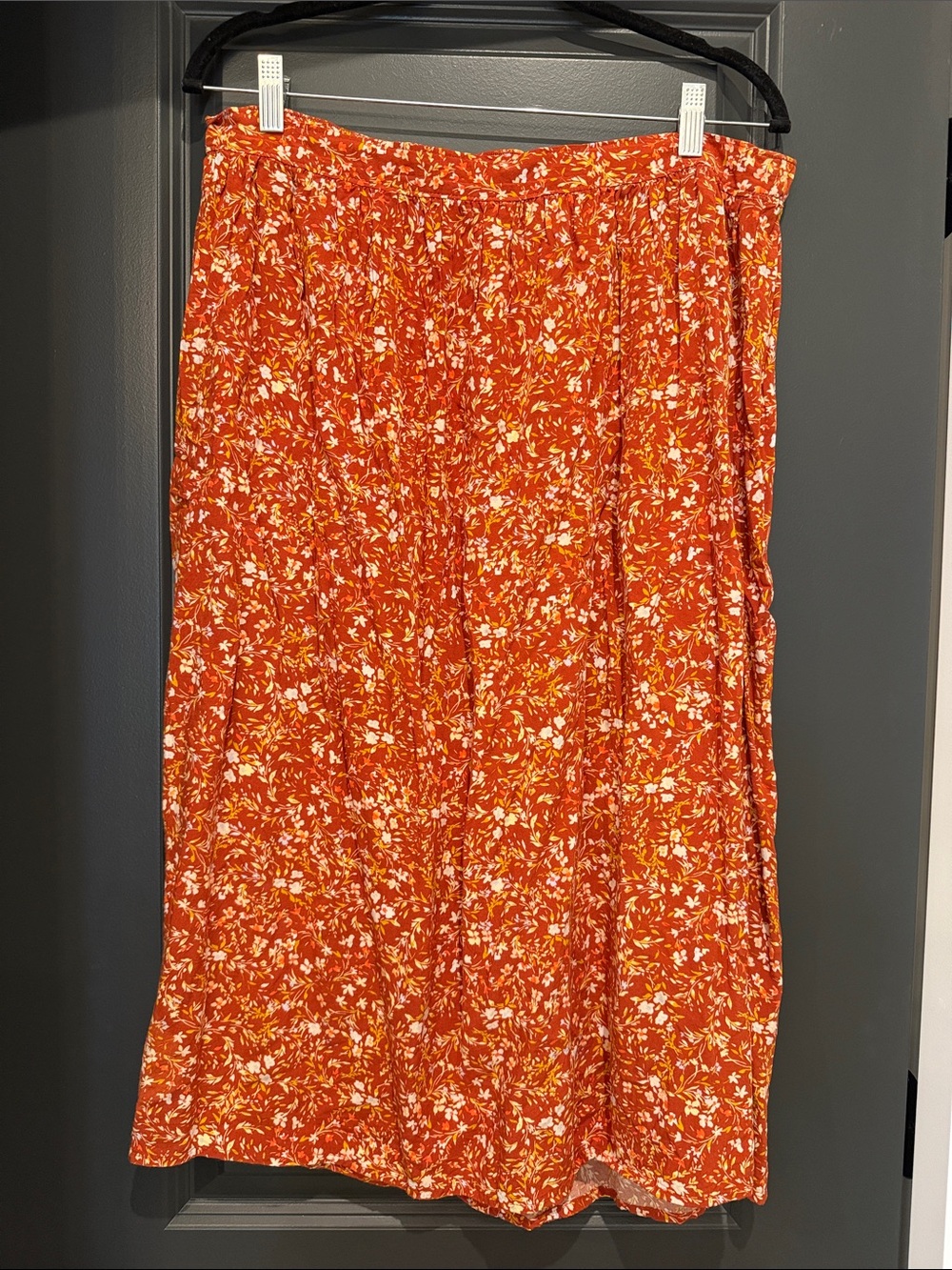 Old Navy Orange Floral Maxi Skirt